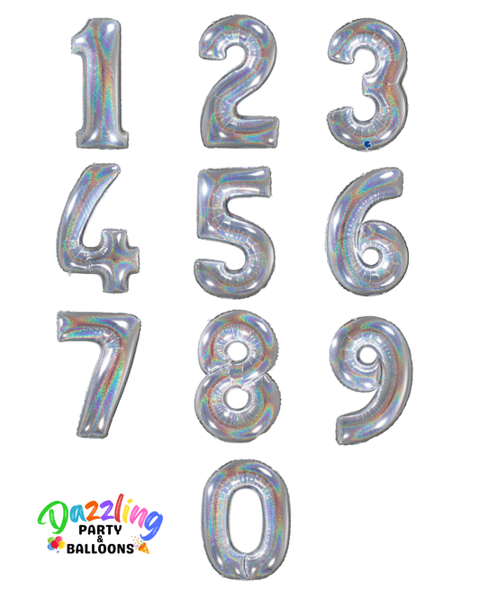 26" Foil Balloon Number Holographic