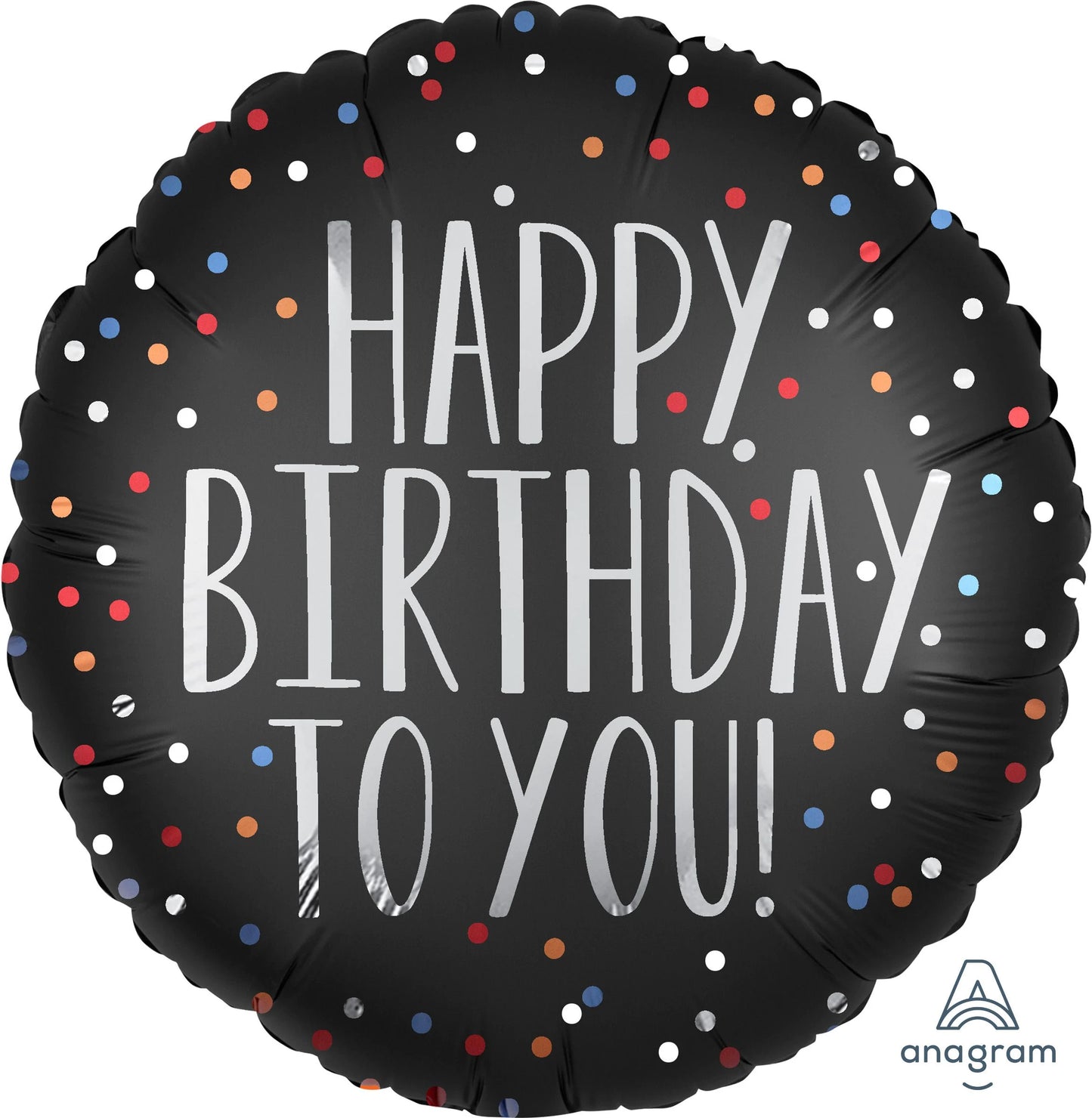 Happy Birthday Satin Dots Balloon - 18" Polka Dot Foil