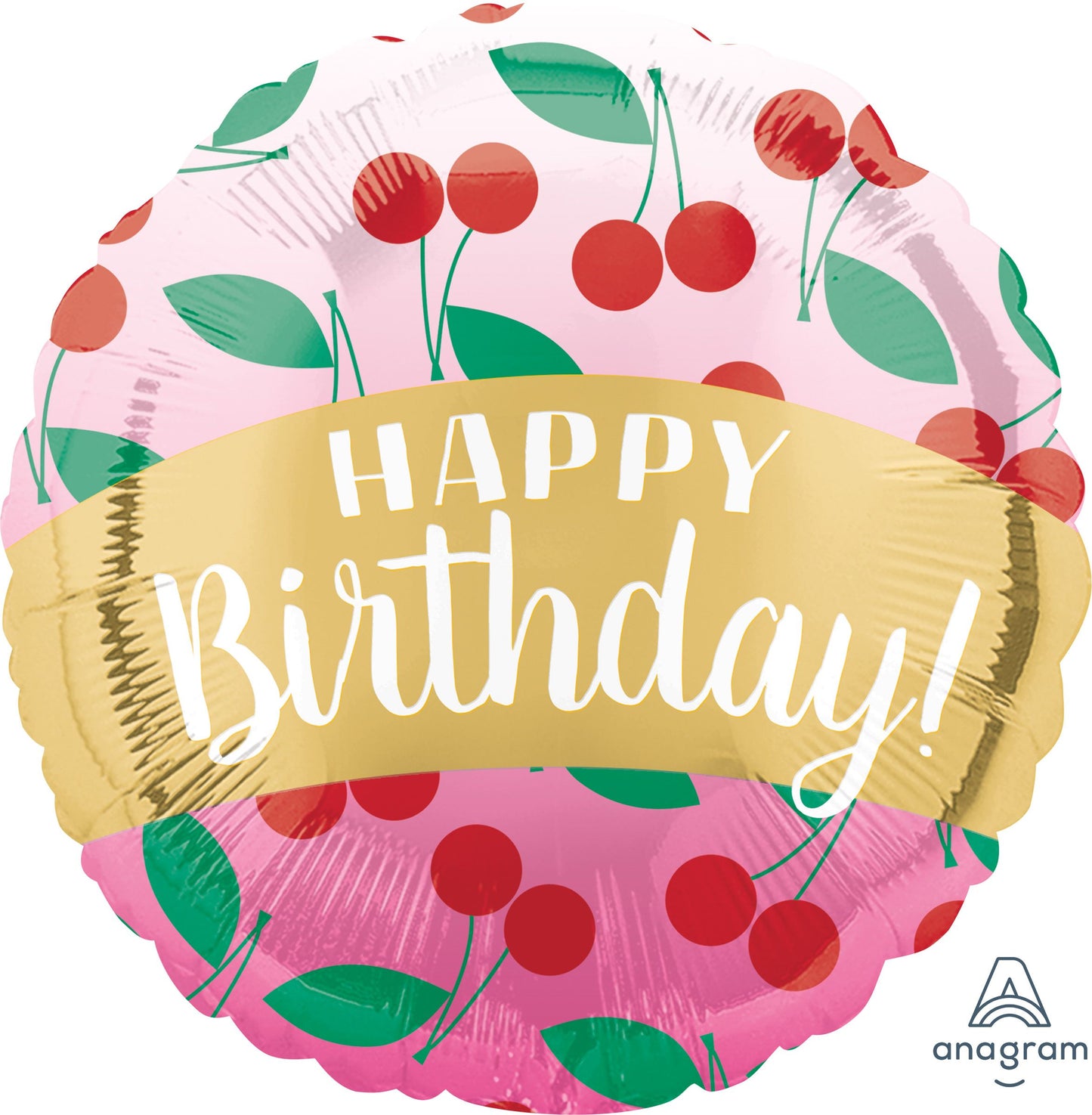 Happy Birthday Cherries Balloon - 18" Sweet Fruit Foil