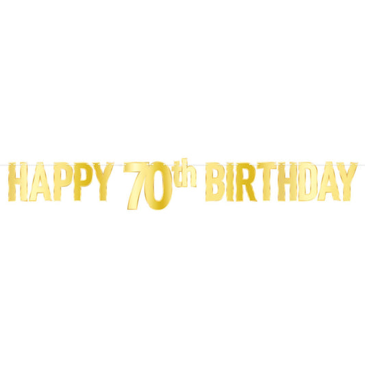 Happy 70th Birthday Gold Banner