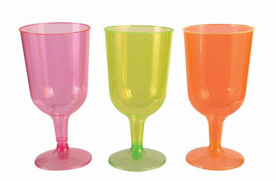 Neon Plastic Wine Glasses