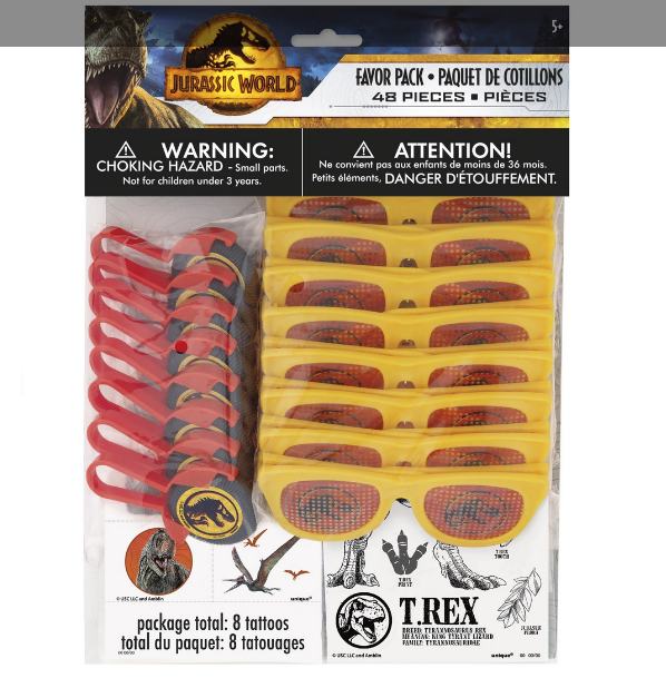 Jurassic World 3 Party Favour Pack 48 Pack