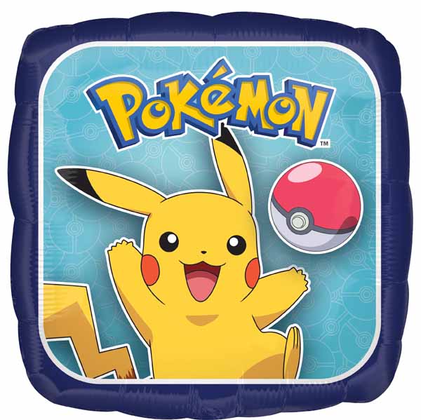 Pokemon Pikachu 18" Square Foil Balloon - Happy Birthday Party Decoration