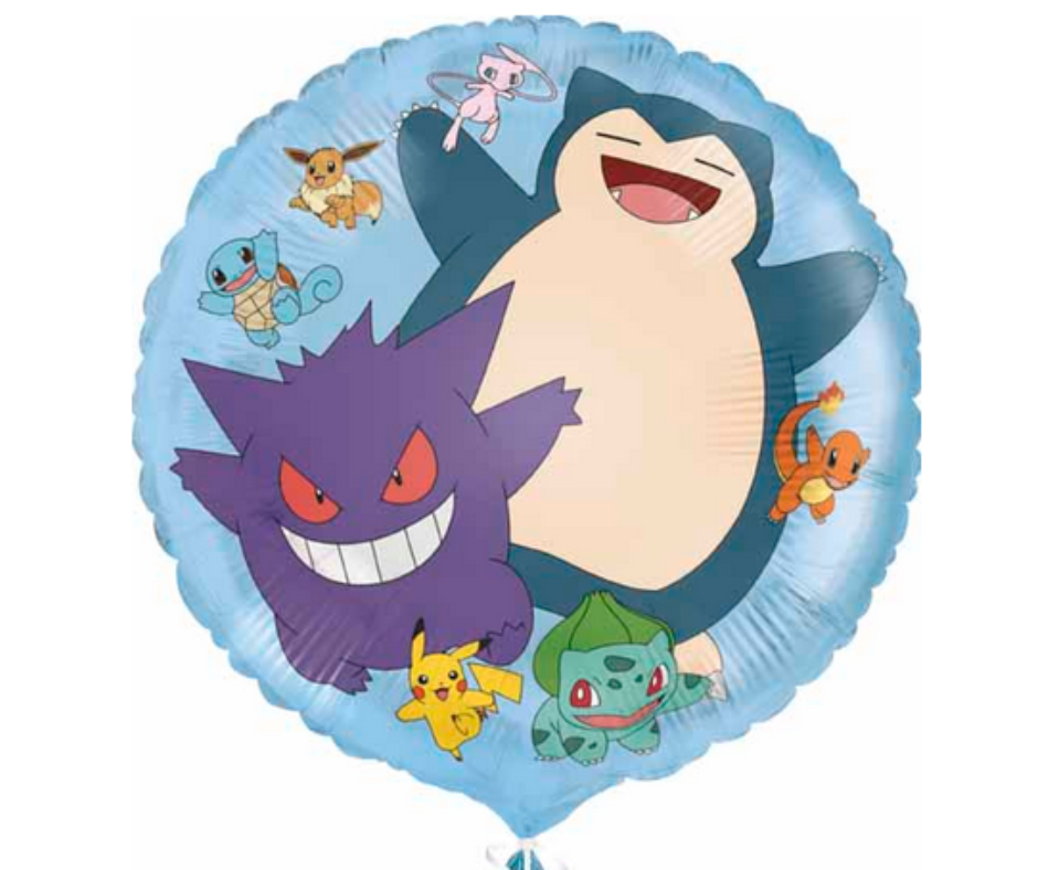 Pokemon 18" Round Foil Balloon - Snorlax Gengar Bulbasaur Pikachu Birthday Party
