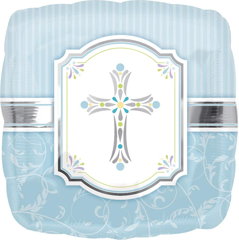 Baby Blue Communion Blessings Balloon 18"