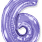 40" Lilac Number 6 Foil Balloon Flexmetal