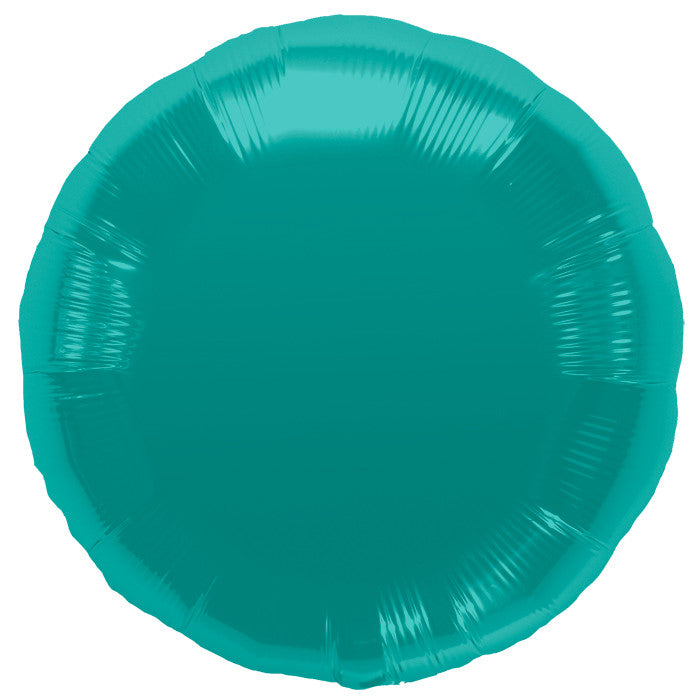teal green round shape foil balloon