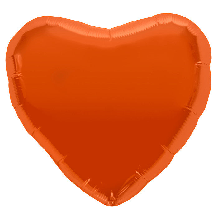 orange heart shaped foil balloon