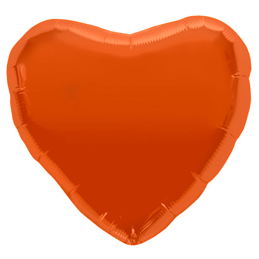 orange heart shaped foil balloon