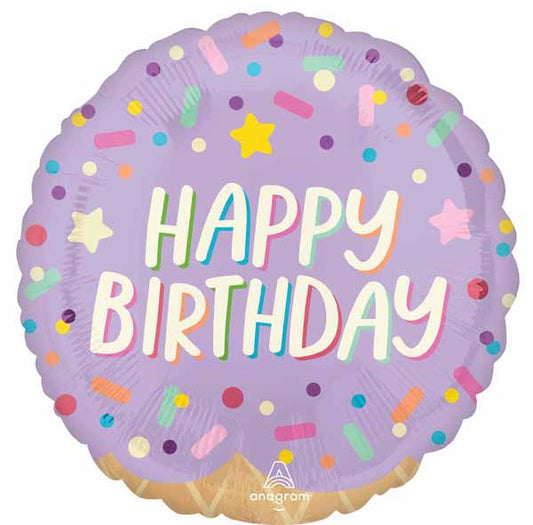 Ice Cream Party Happy Birthday 18" Foil Balloon