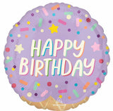 Ice Cream Party Happy Birthday 18" Foil Balloon
