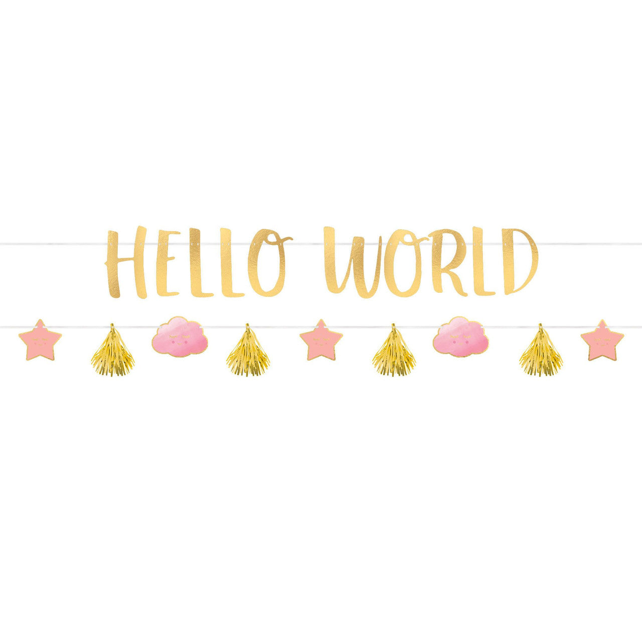 Oh Baby Girl 'Hello World' Letter Banner Kit