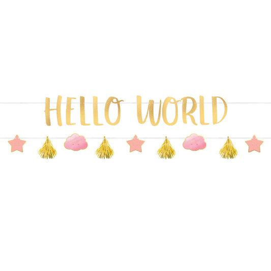 Oh Baby Girl 'Hello World' Letter Banner Kit