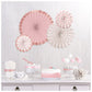 Blush & Rose Gold Paper Fans 4/PCS - Hot Stamp