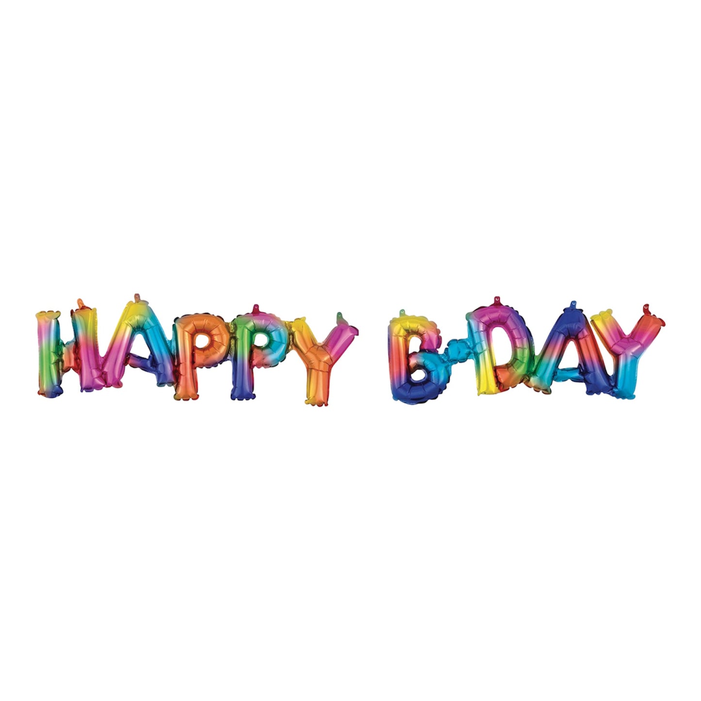 Anagram 56" Air-Filled Happy B-Day Rainbow Block Letter Foil Balloon Party Decor