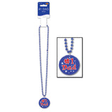 #1 Dad Bead Necklace with Medallion 1/PC