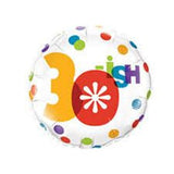 30'ish Birthday Balloon Polka Dots & Stripes