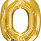 16" Air-Filled Letter "O" Shape Foil Balloon Gold