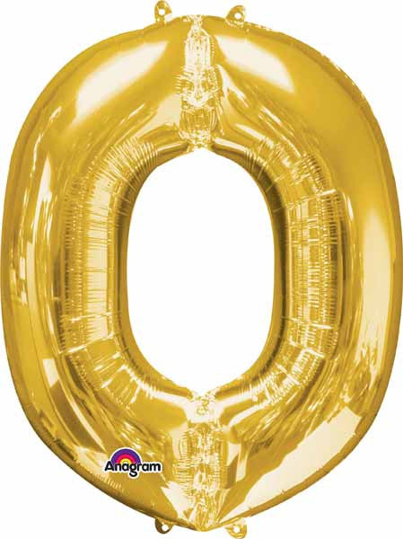 16" Air-Filled Letter "O" Shape Foil Balloon Gold