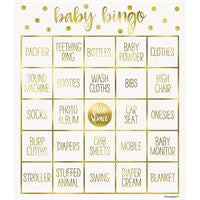 Gold Baby Shower Bingo Kit for 8 - Foil Stamping