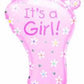 It's  A Girl Baby Footprint Shaped Balloon Pink