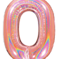 40" Number Rose Gold Glitter Holographic Balloon
