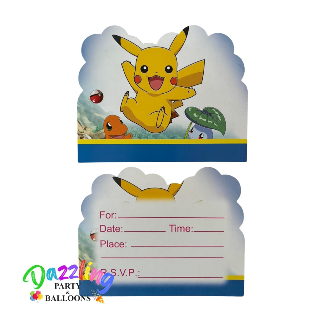 Pokemon Pikachu Party Invitations 10/PCS