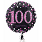100th happy birthday ladies pink sparkle balloon