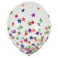 Stars Confetti Filled 12" Latex Balloons 6 Pack