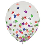 Stars Confetti Filled 12" Latex Balloons 6 Pack