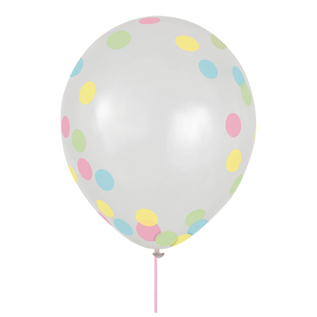 Pretty Pastels Confetti Filled 12" Latex Balloons 6 Pack