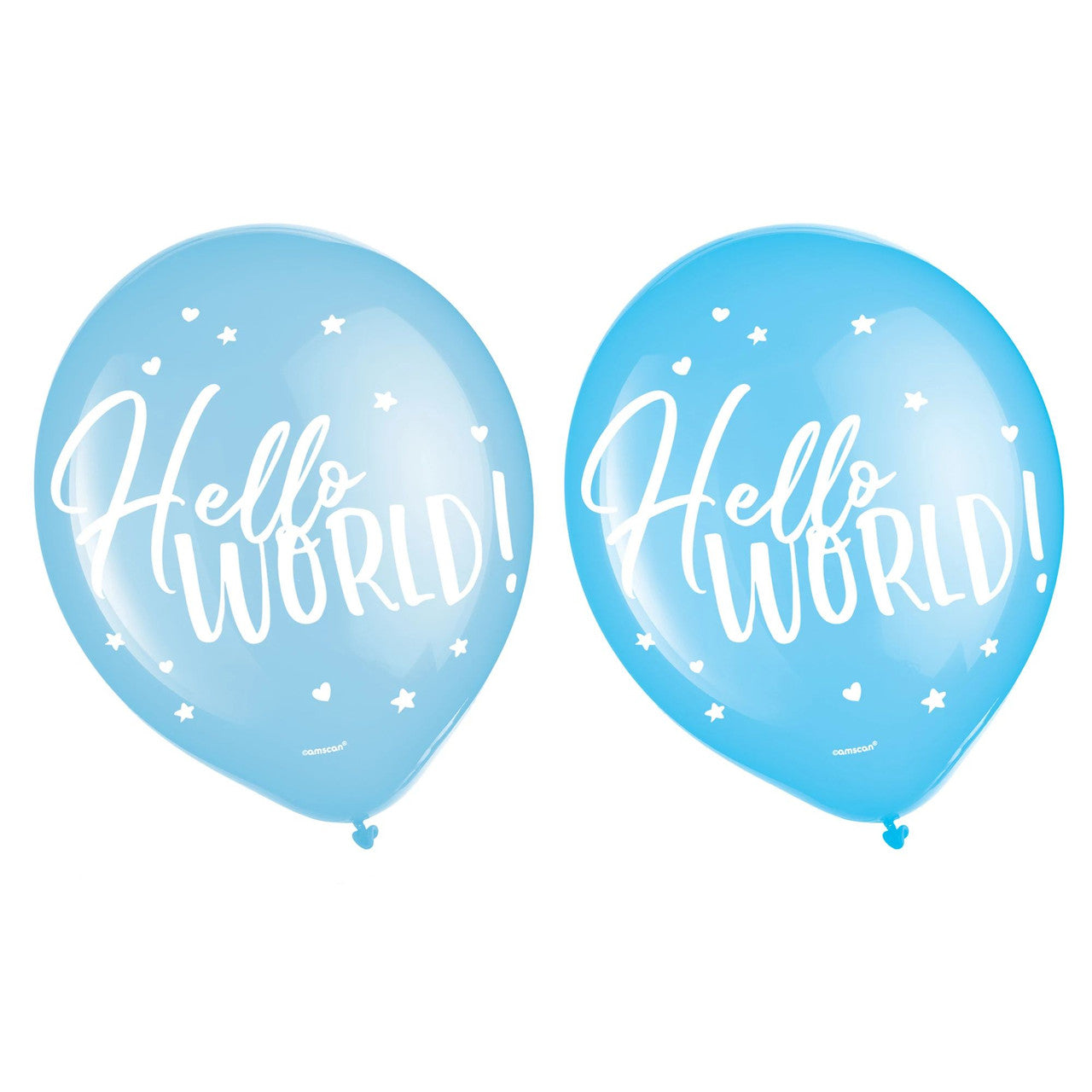 Blue Hello World Latex Balloons