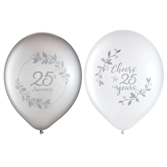 Pack of 15 Balloons For 25th Wedding Anniversary
