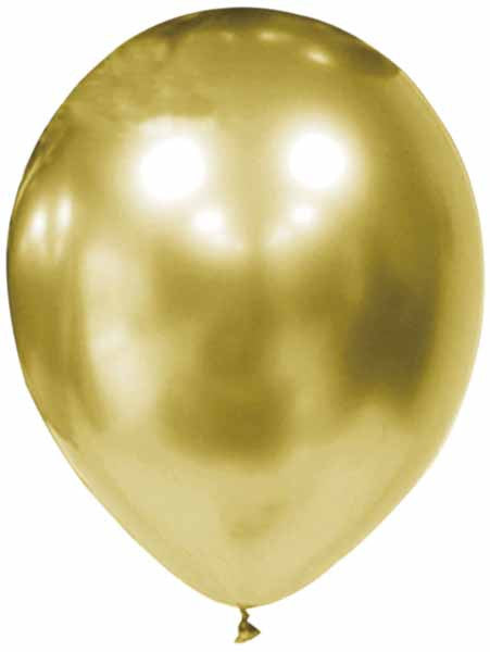 Chrome Gold 12" Latex Balloons Helium Quality 6pk
