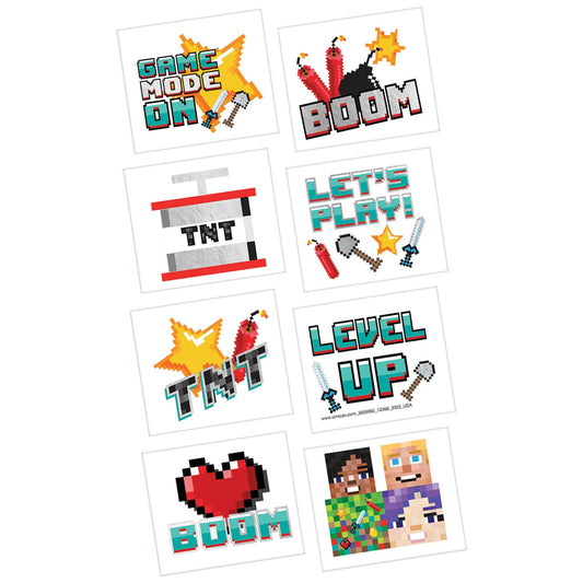 Pixel Party Metallic Tattoos 8/PCS