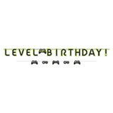 Level Up Video Gaming Jumbo Birthday Pennant Banner Kit