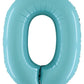 Megaloons 40" Number 0 Pastel Blue Supershape Decorative Foil Balloon Party