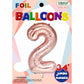 Trico 34" Rose Gold Number 2 Jumbo Foil Balloon