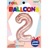 Trico 34" Rose Gold Number 2 Jumbo Foil Balloon