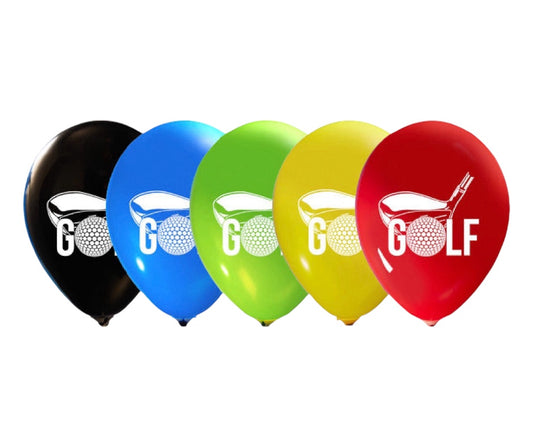 Golf 2-Sided Printed Trendy Latex Balloon Assorted 1/CT