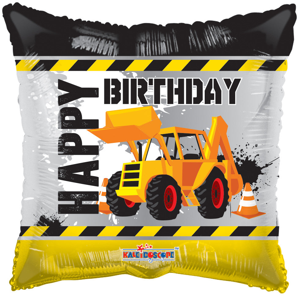 18" Happy Birthday Construction  Foil Balloon