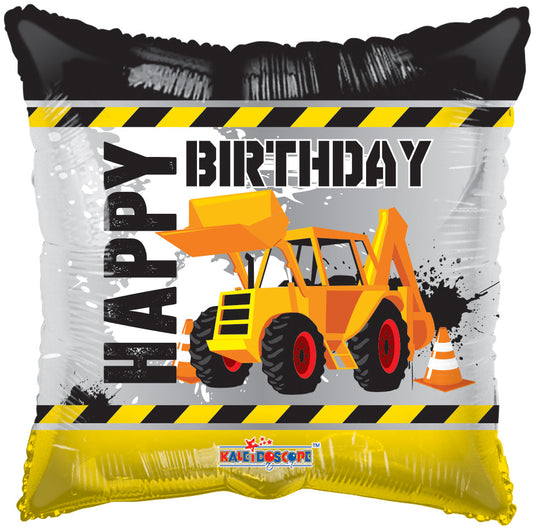 18" Happy Birthday Construction  Foil Balloon