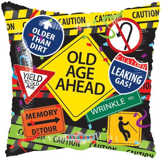 old age warning signs over the hill foil balloon