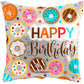 Happy Birthday Donuts Square Shape Foil Balloon