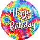 Tie Dye Swirly Holographic Foil Birthday Balloon