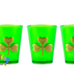 St Patricks Day Shot Glasses Green Plastic 1.5 OZ Pack of 3 Shamrock Clover