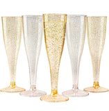 Plastic Champagne Flutes Gold & Silver 119 Pieces