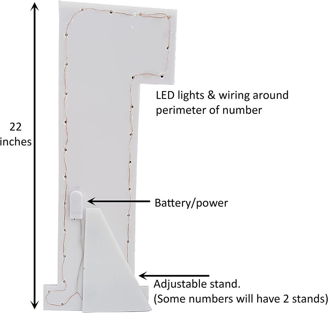 Silver Number 7 Lights-up