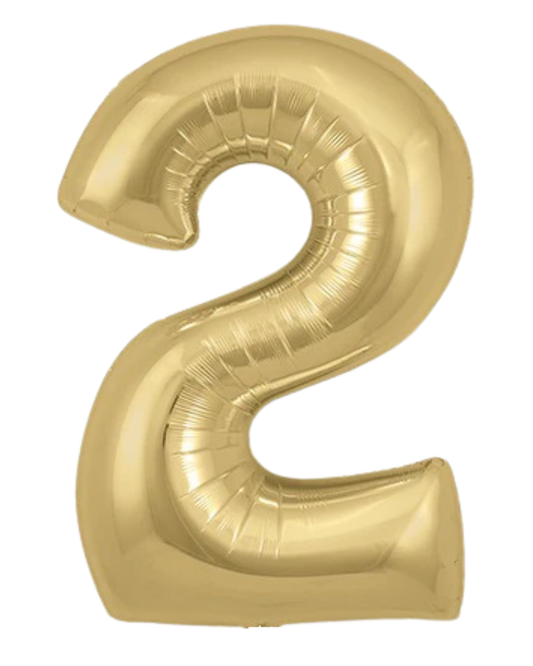 34” Number Balloon Gold Silk