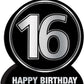 Charming 3-D 16th Birthday Centerpiece Silver Black - 1 Pack
